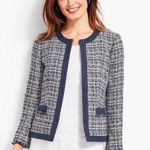 Talbots Blue Tweed Jacket w/Chambray Trim 20W NWT